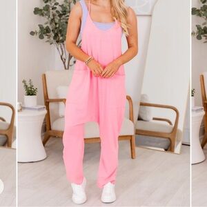 Pink Lily Day in the life neon pink jumpsuit